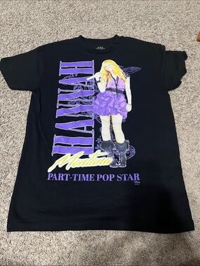 Black Hannah Montana Graphic Tee with Purple Print